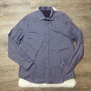 Robert Graham Modern Americana Purple Pattern Long Sleeve Shirt Mens 2XL